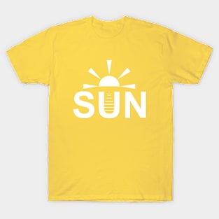 Minimal sun typography for minimalist T-Shirt